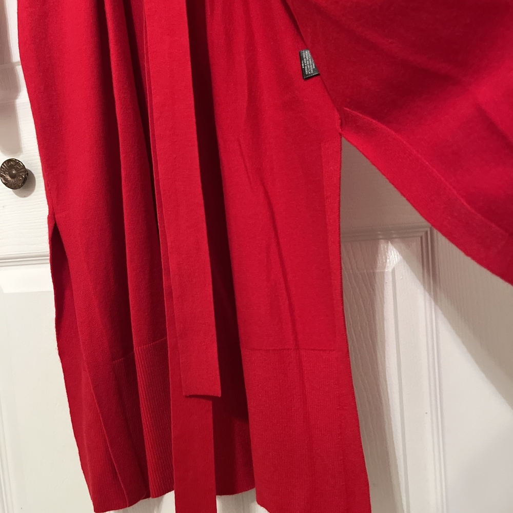 Bold Element Red Long Cardigan Duster Coatigan Open Front - Picture 5 of 5